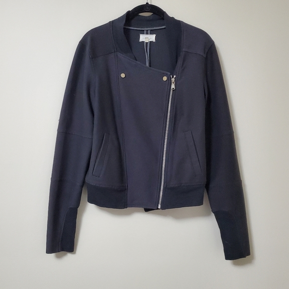 LOFT Lou & Grey Black Knit Moto Jacket Size M - Picture 2 of 6